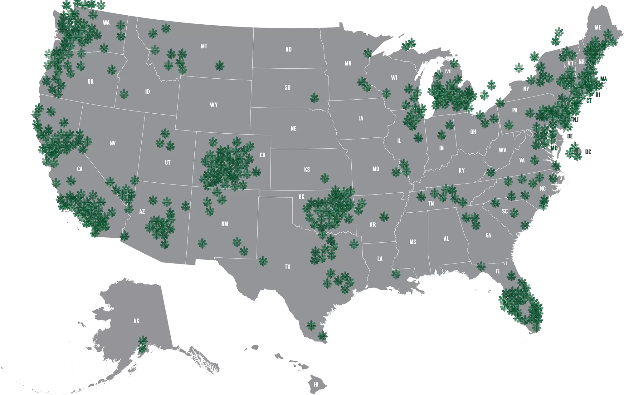 OUR GROWING PARTNER LIST COVERS THE MOST ACTIVE CANNABIS MARKETS